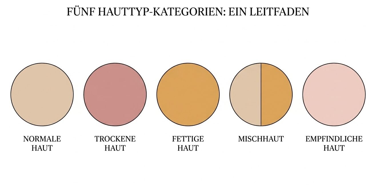 Die fünf Hauttypen im Überblick: normale, trockene, fettige, Misch- und empfindliche Haut