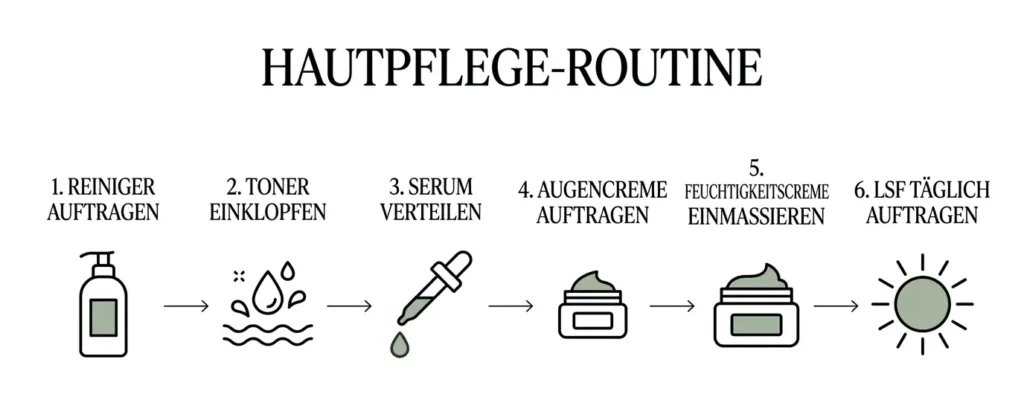 Richtige Reihenfolge der Hautpflege-Routine in sechs Schritten